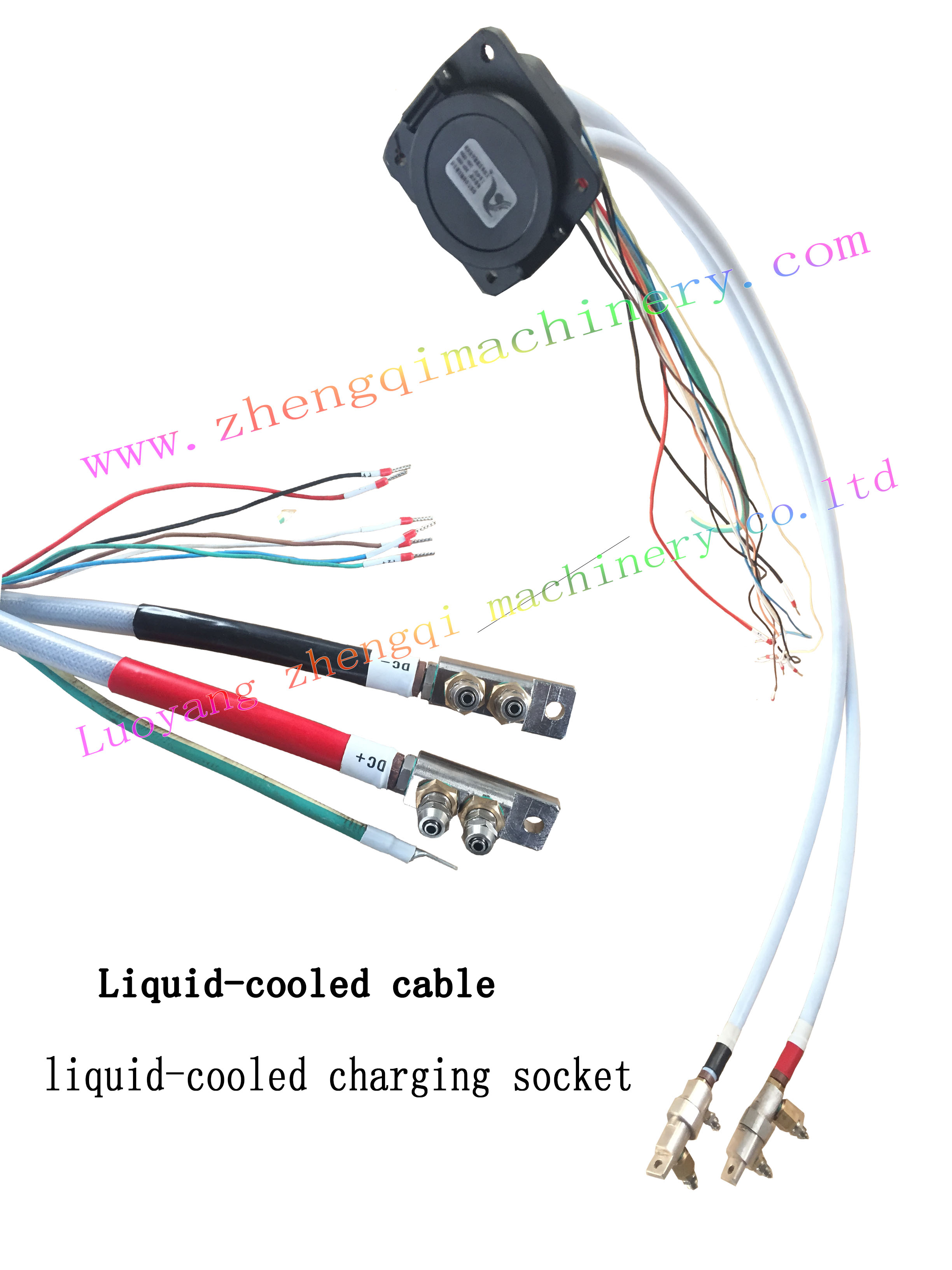 Liquid cooled cable liquid cooled charging socket